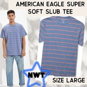 American Eagle NWT Super Soft Striped Slub Tee - L